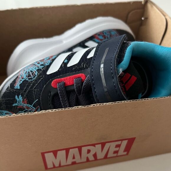 MARVEL SPIDER-MAN FORTARUN SHOES Adidas Size 4k spider-M EL I 4 toddler - Picture 2 of 8